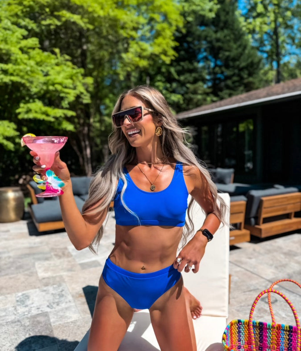 Electric Blue Two Piece Swim Suit