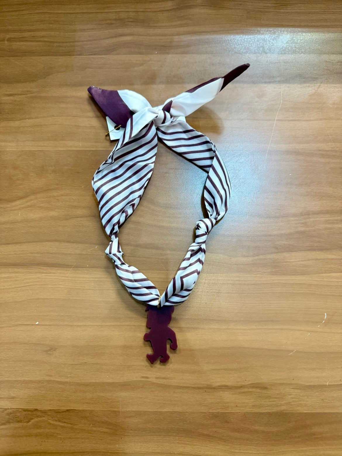 Dawg Scarf Necklace - Grey Stripe