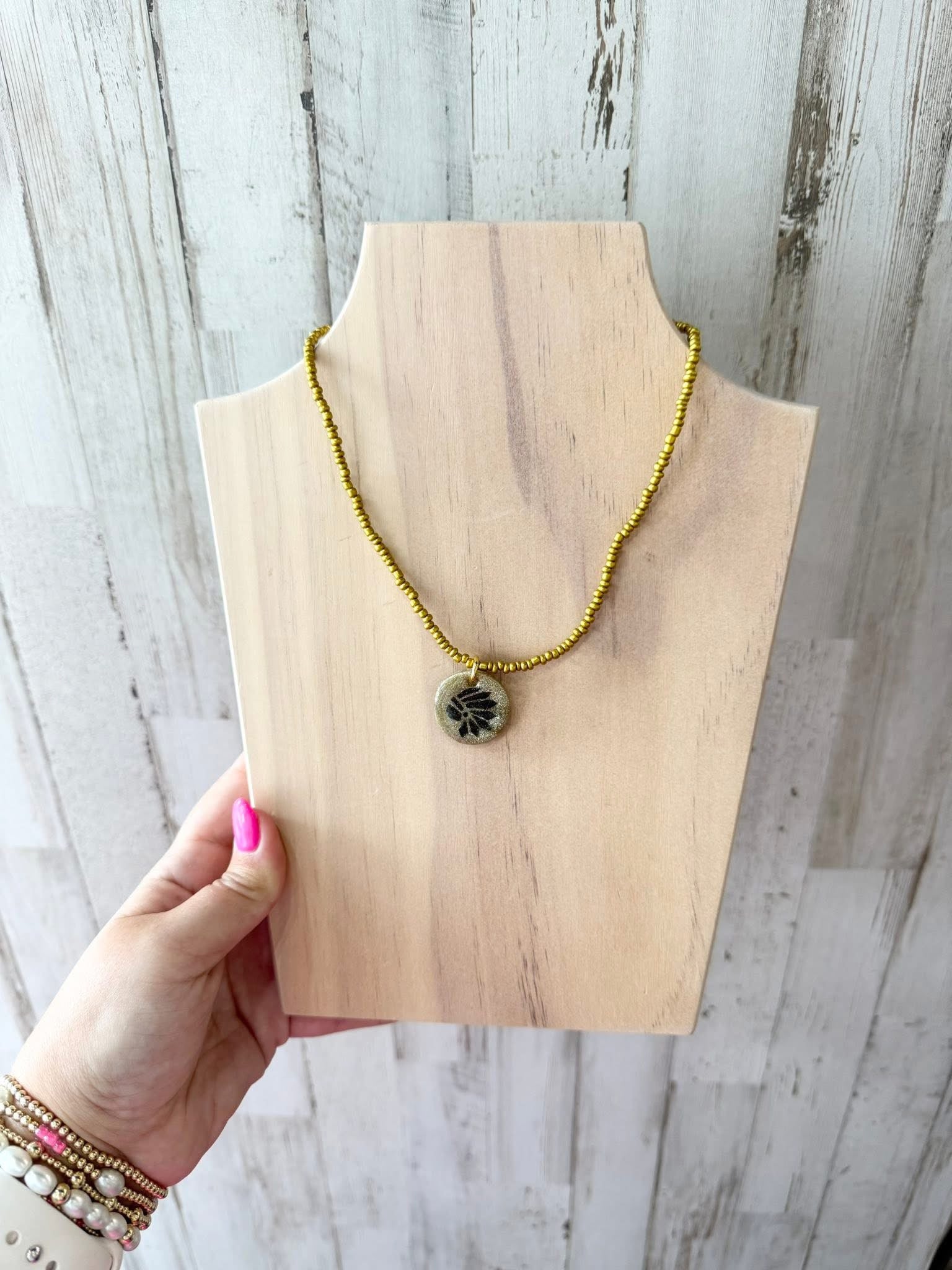 Beaded Indian Necklace - Gold