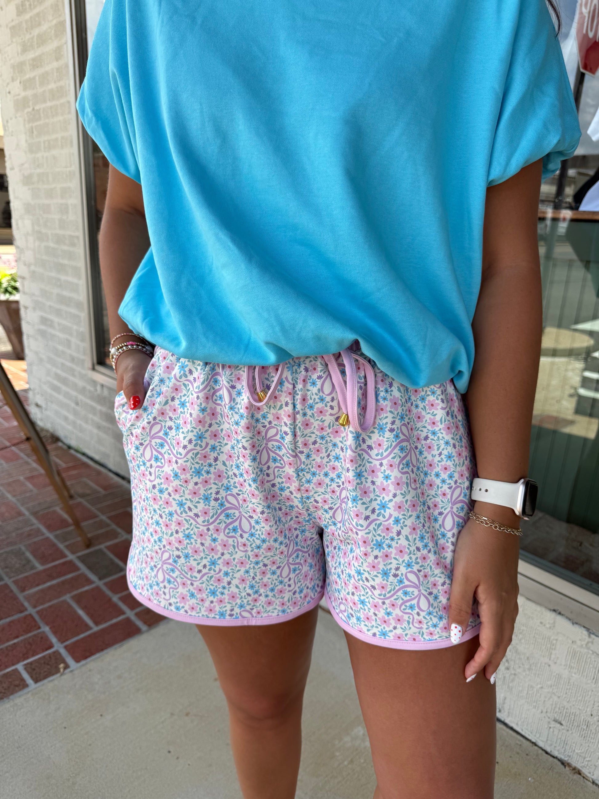 Lilac Party Posies Active Shorts