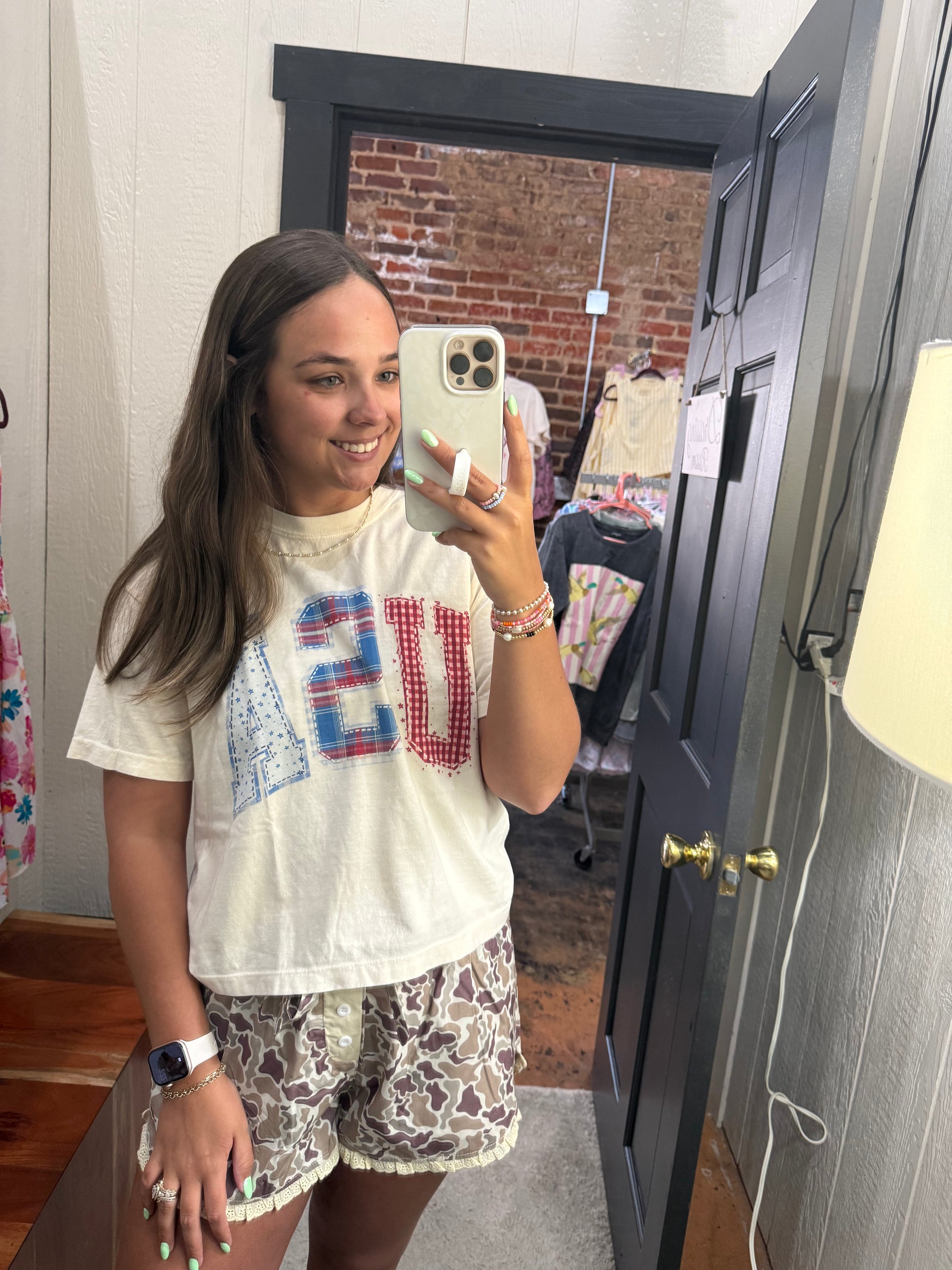 USA Patchwork Crop Tee