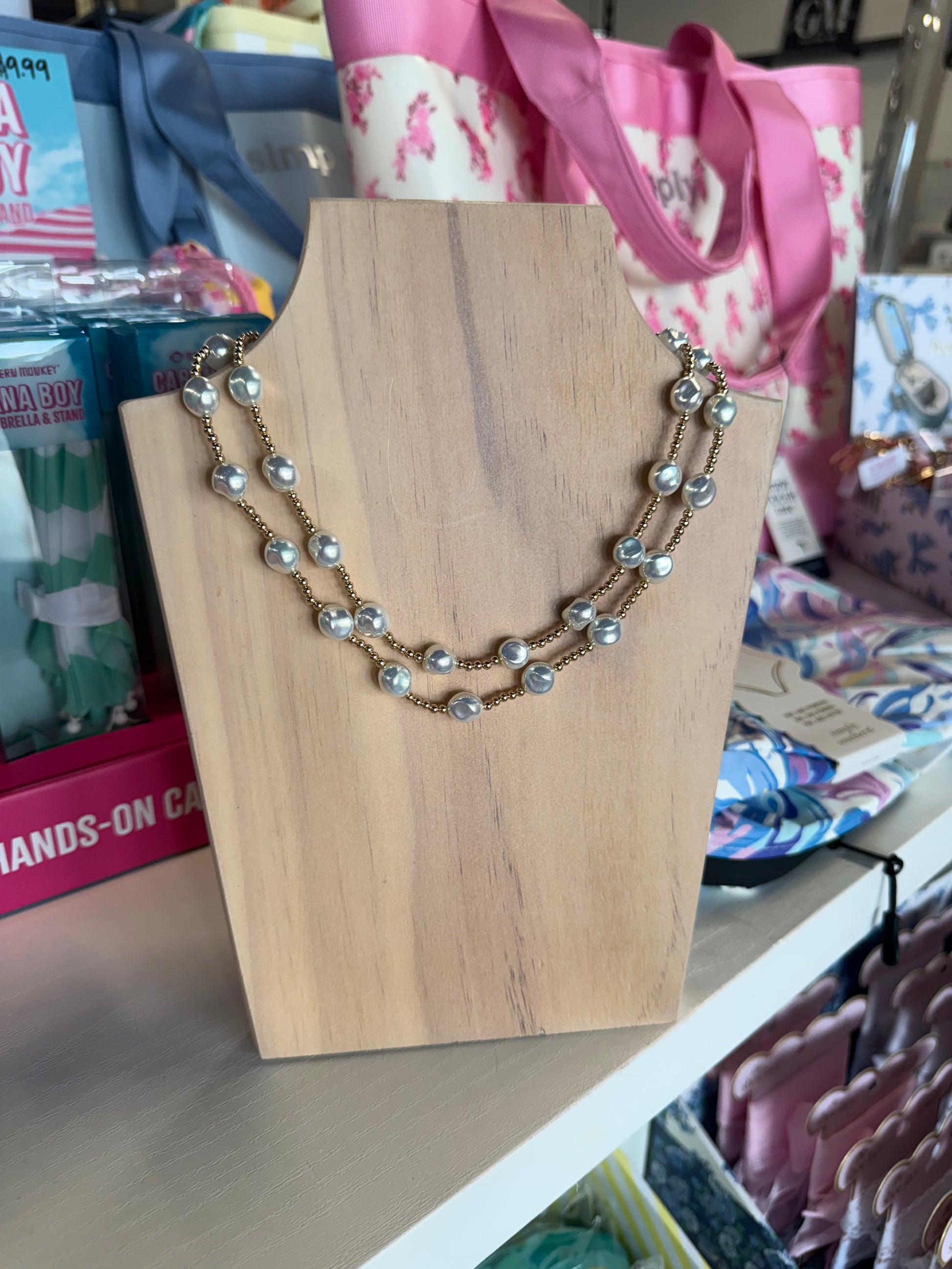 Beaded Blonde - Sadie Pearl Necklace 16" or 18"