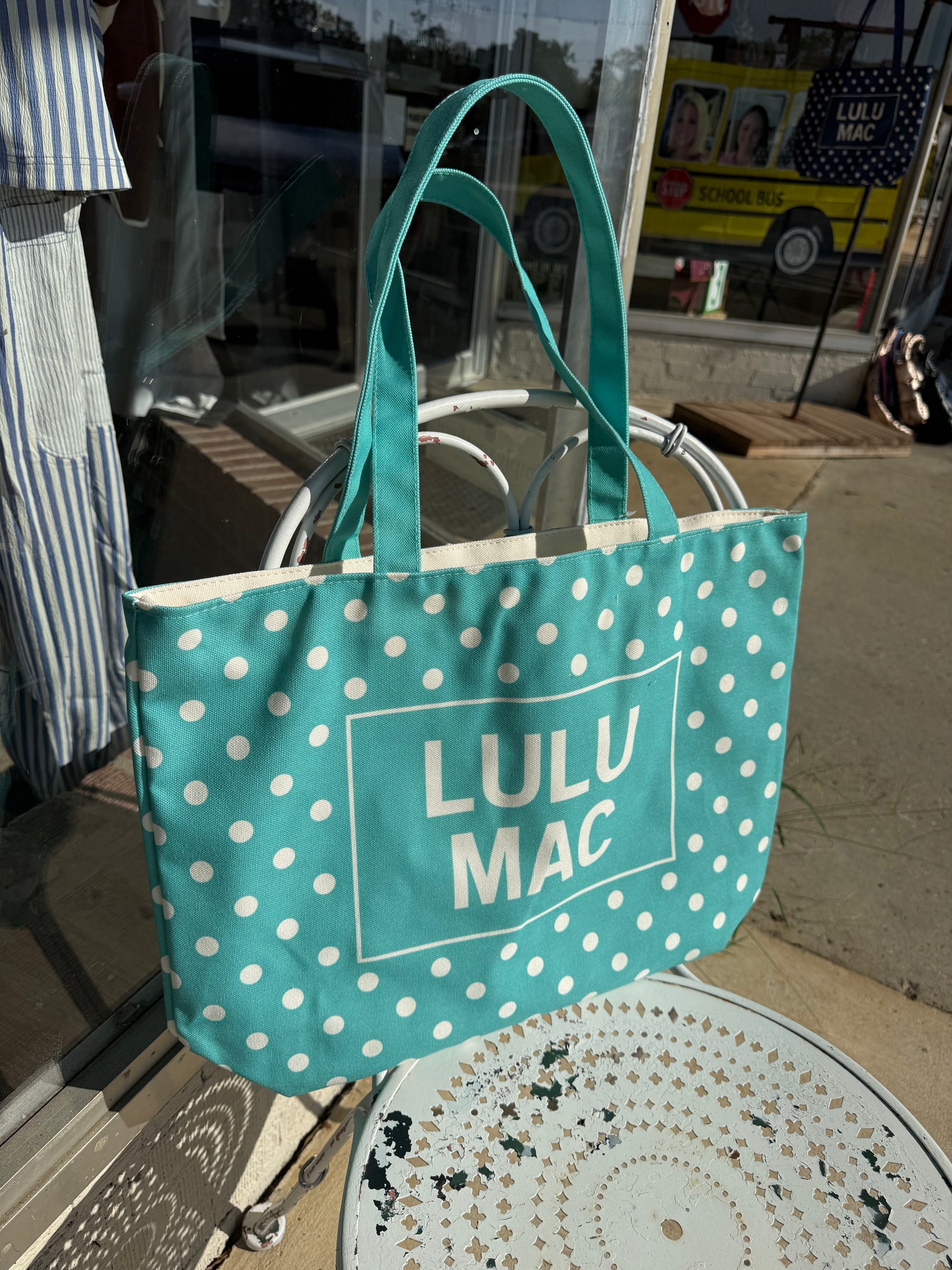 Lulu Mac Tote Bag - Mint Dot
