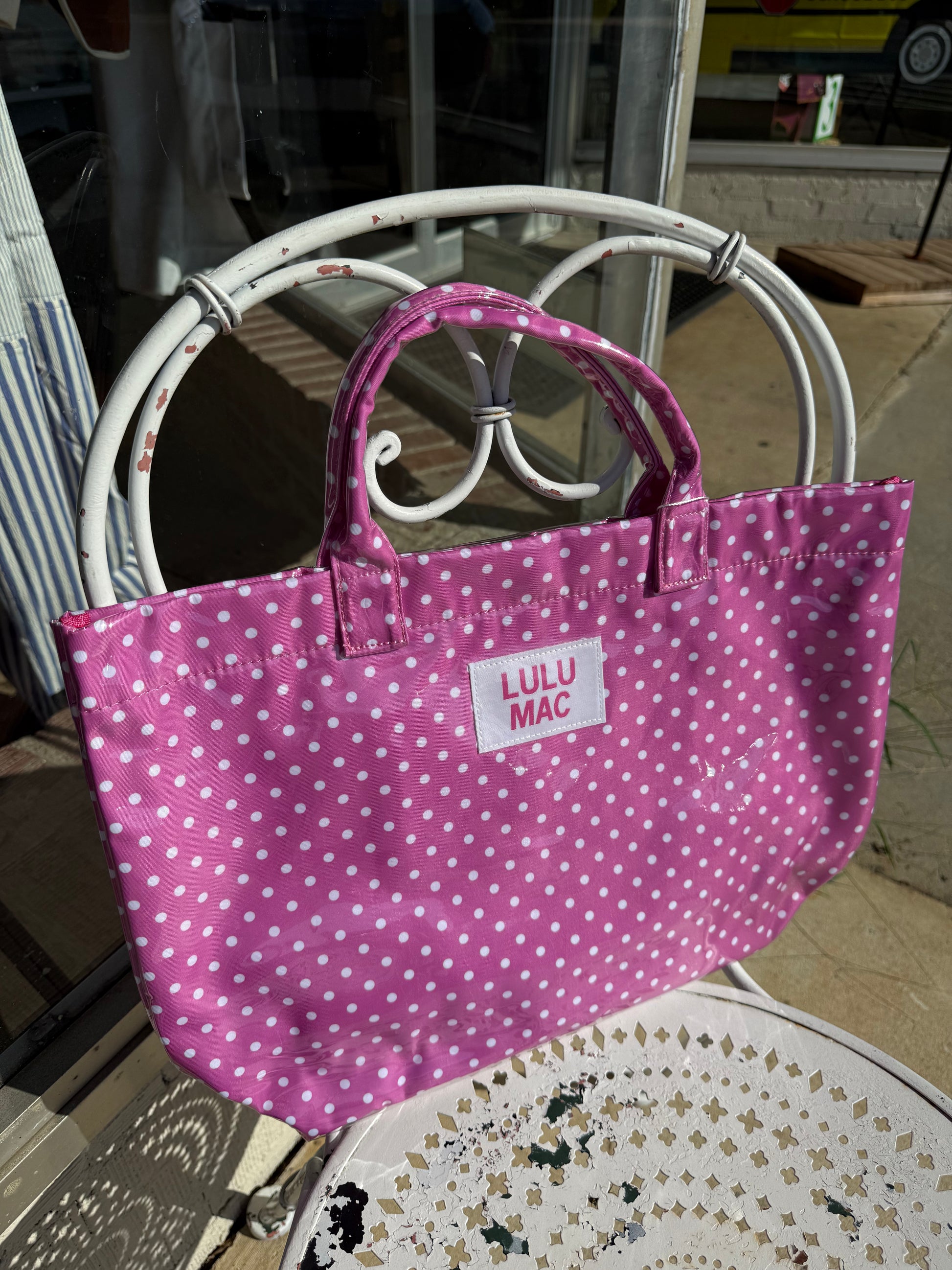 Lulu Mac Tote Bag - Pink/White Dot