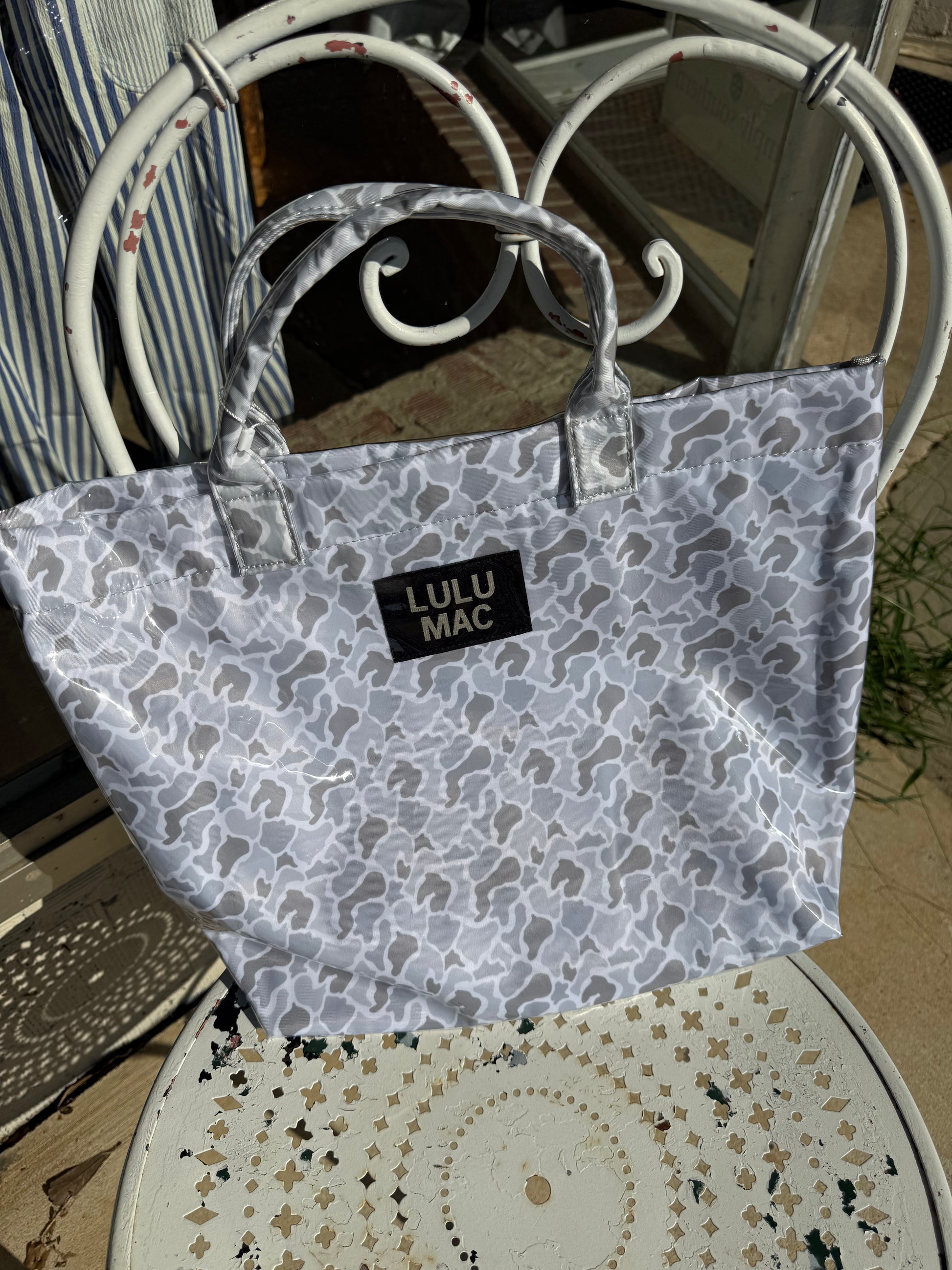 Lulu Mac Tote Bag - White Camo