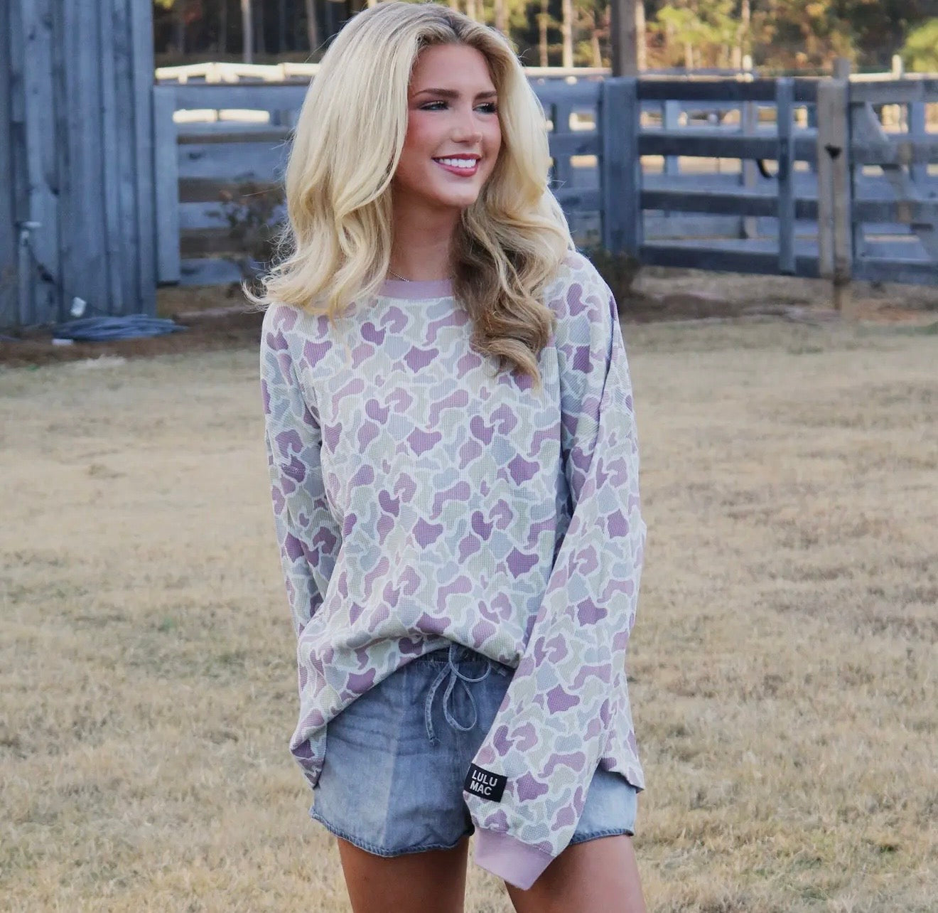 Lulu Mac Waffle Top - Camo