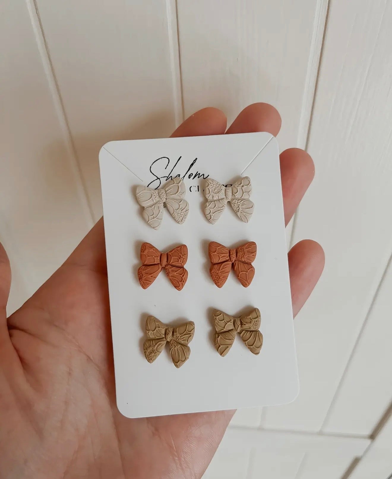 Autumn Neutral Bow Studs