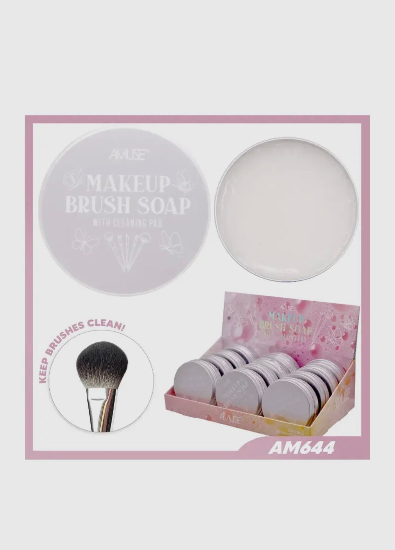 Makeup Brush Soap with Cleansing Pad