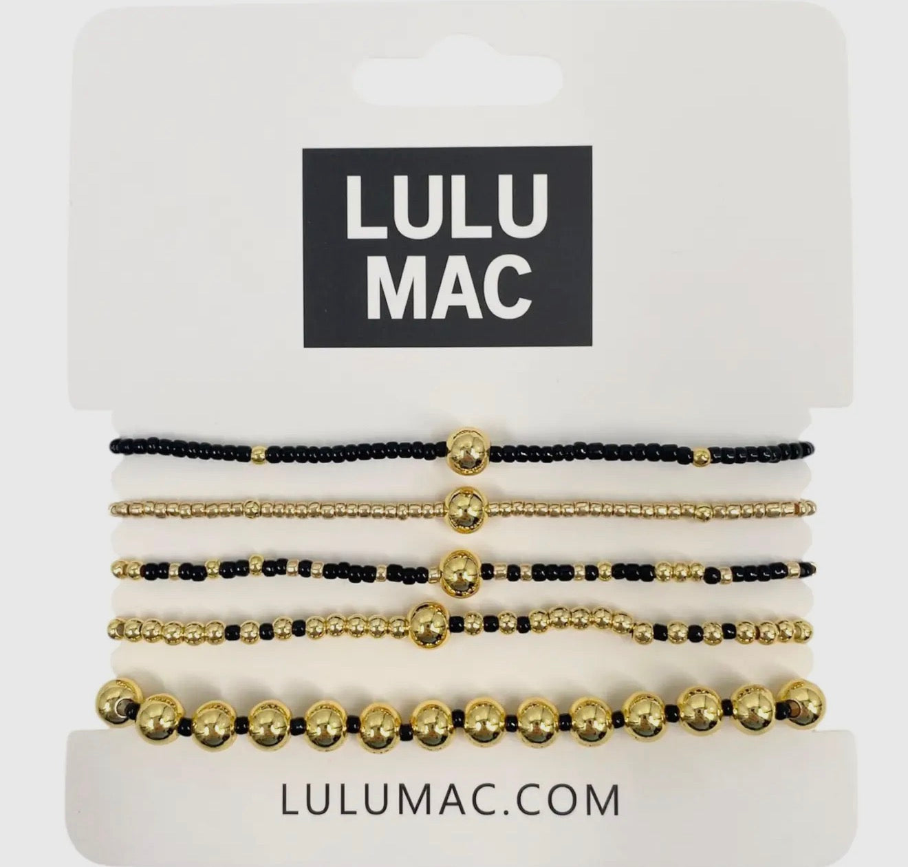 Lulu Mac Bracelet Set - Black/Gold