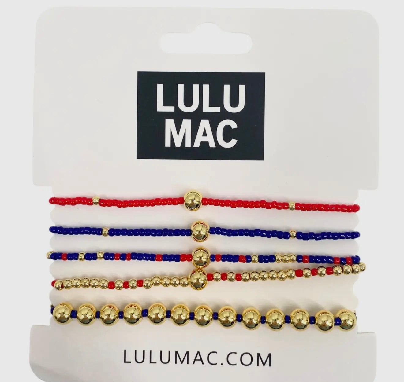 Lulu Mac Bracelet Set - Red/Navy