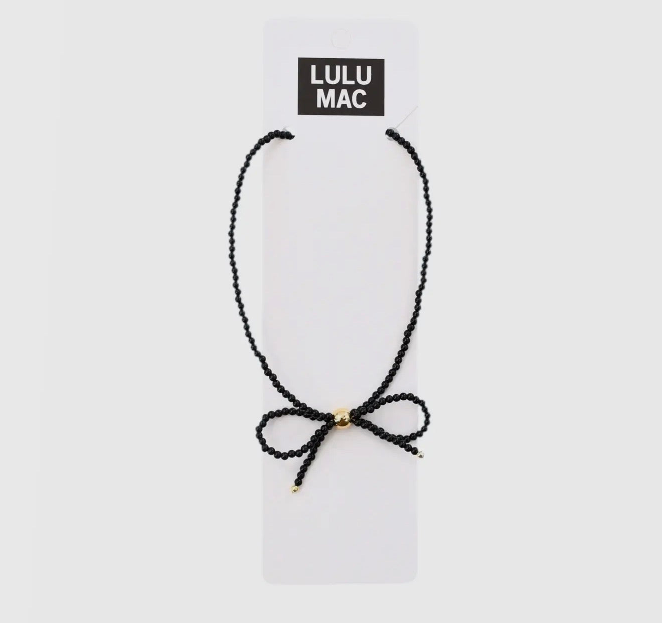 Lulu Mac Bow Necklace - Black