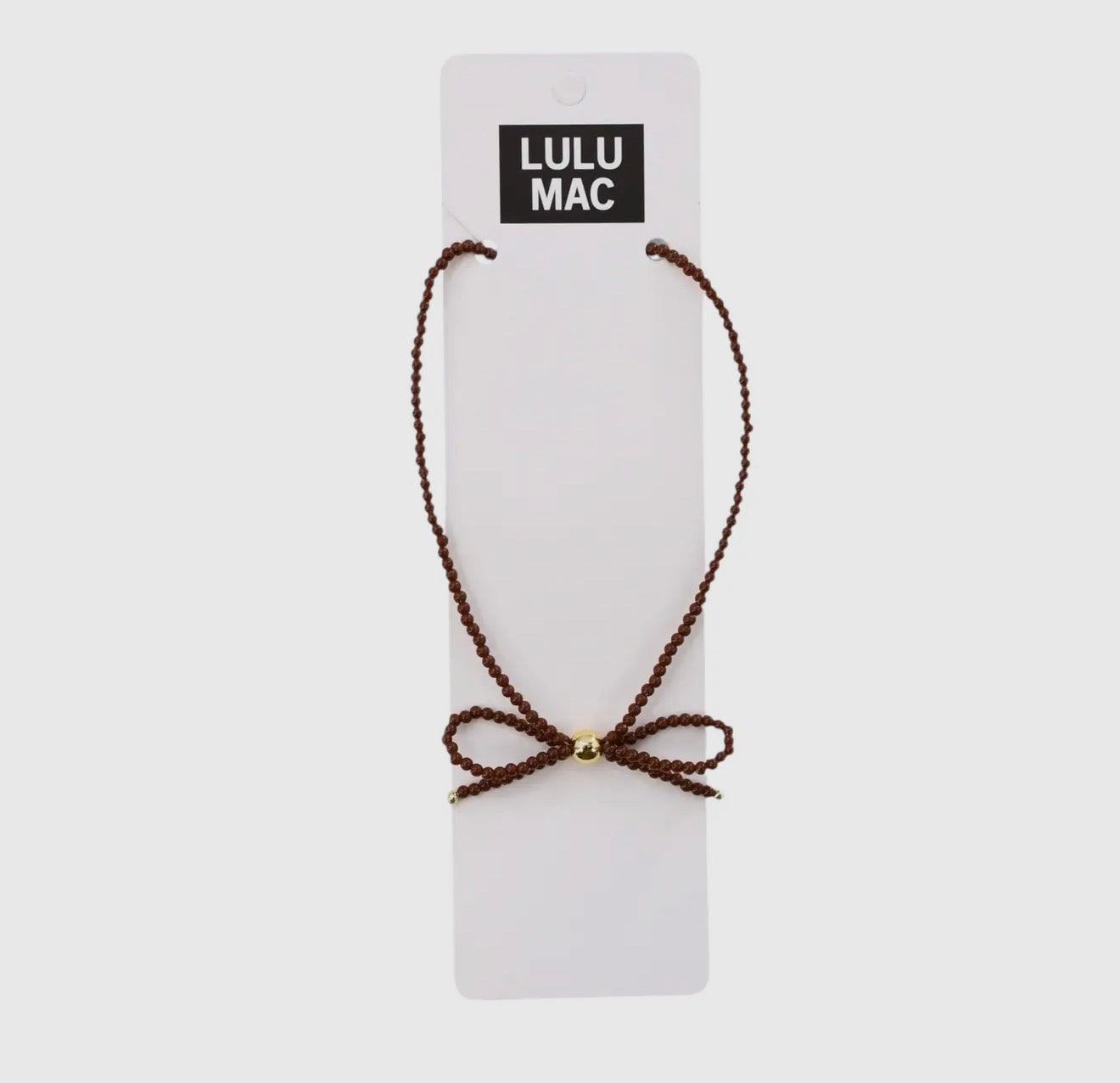 Lulu Mac Bow Necklace - Brown