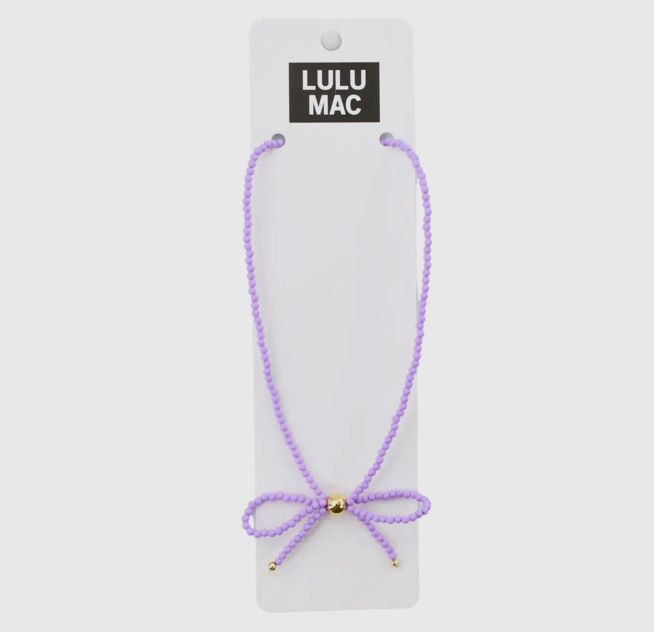 Lulu Mac Bow Necklace - Lavender