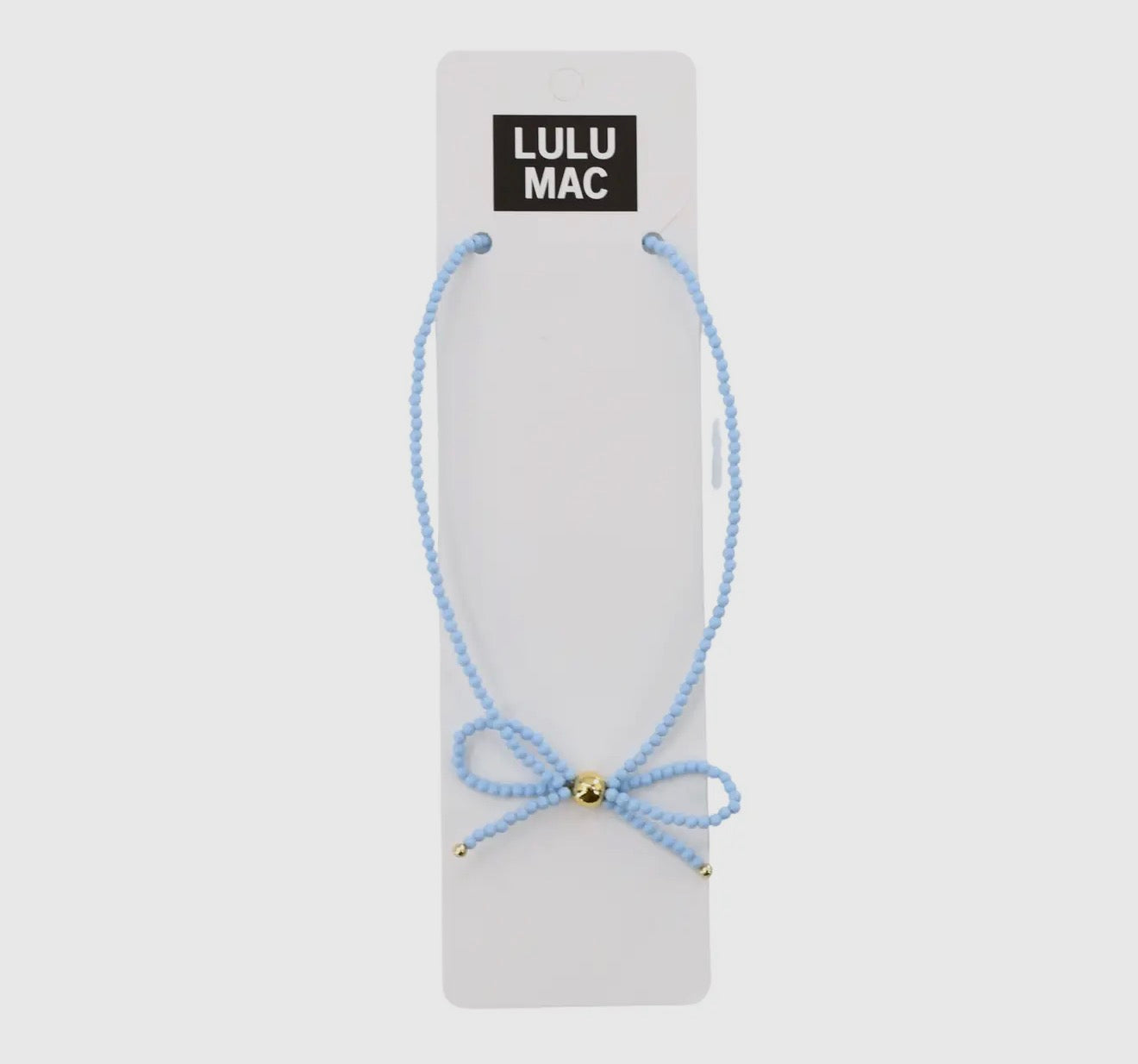 Lulu Mac Bow Necklace - Light Blue