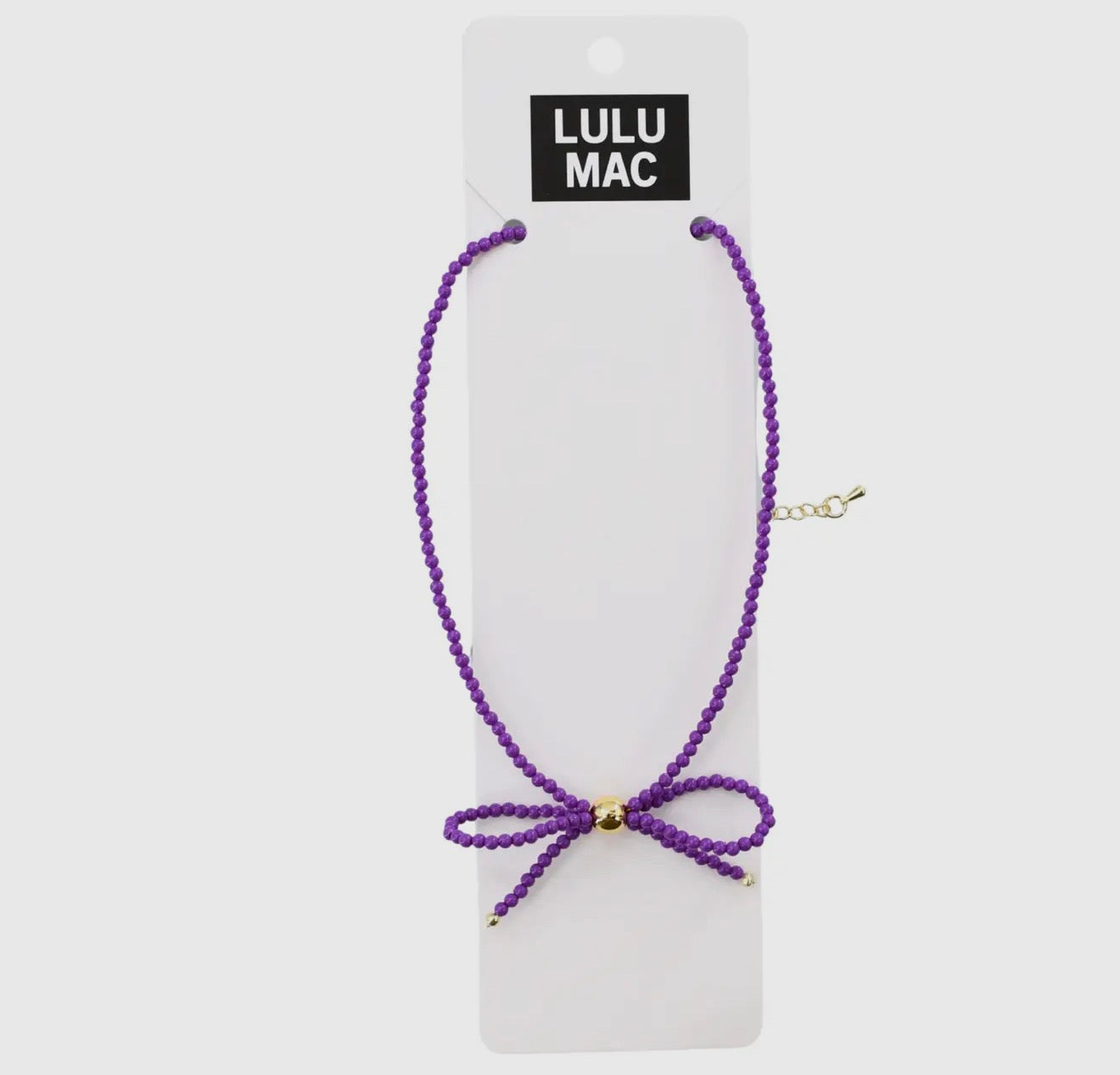 Lulu Mac Bow Necklace - Purple