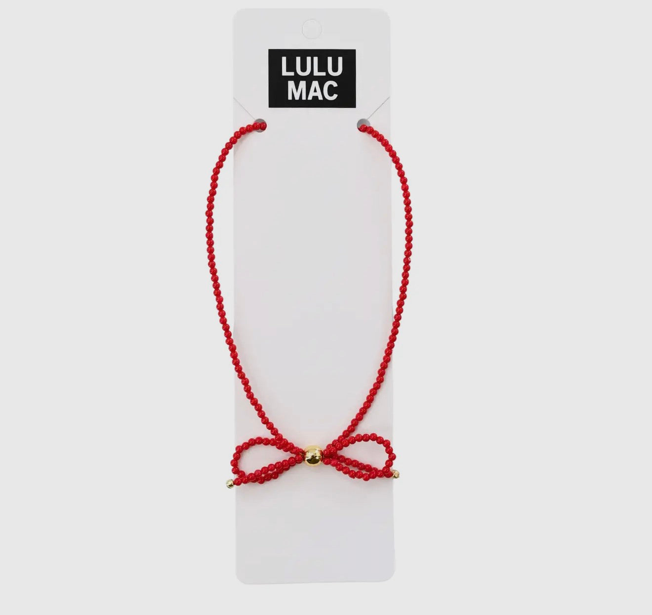 Lulu Mac Bow Necklace - Red
