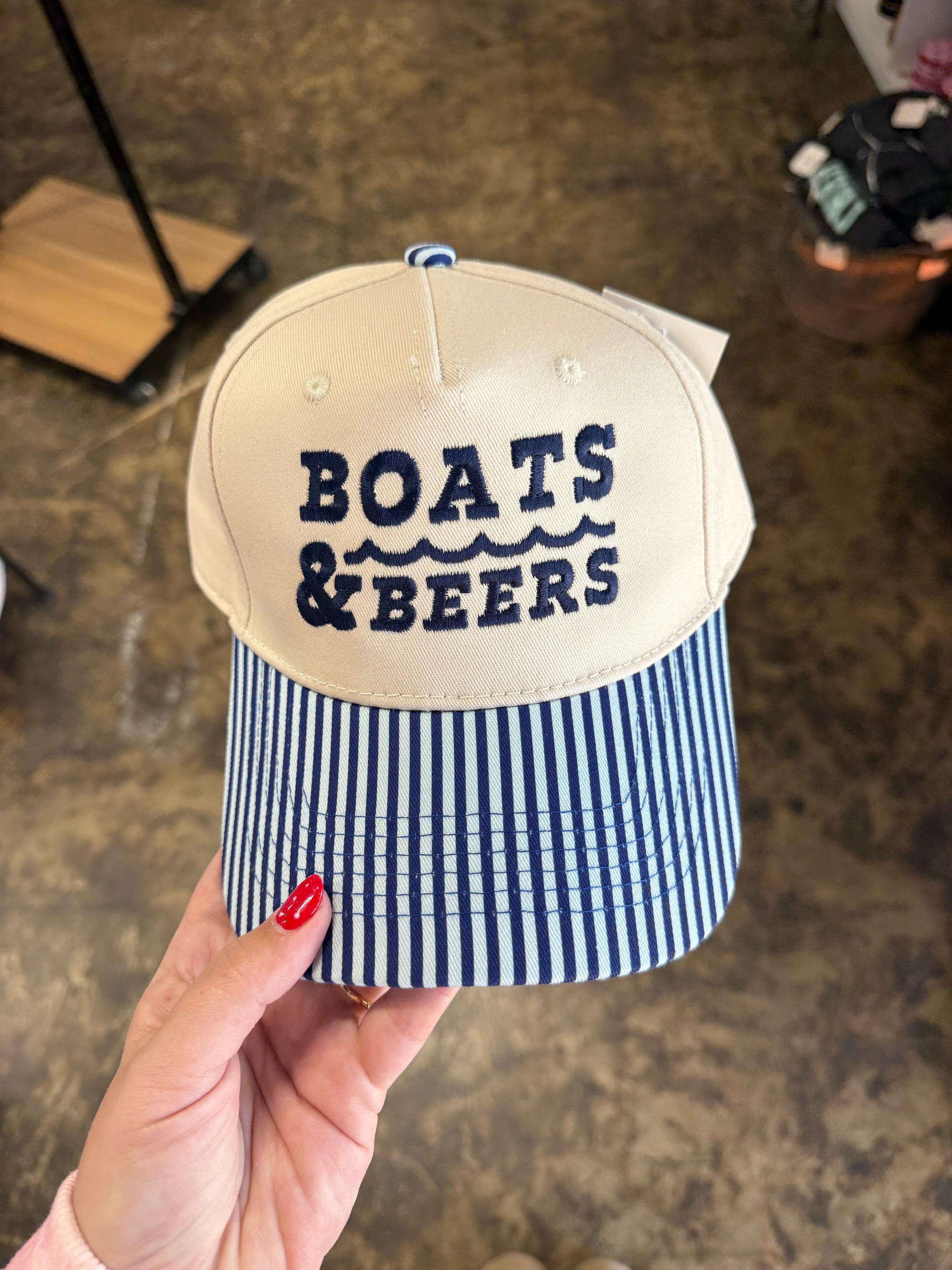 Boats & Beers Hat - Light Blue/Navy