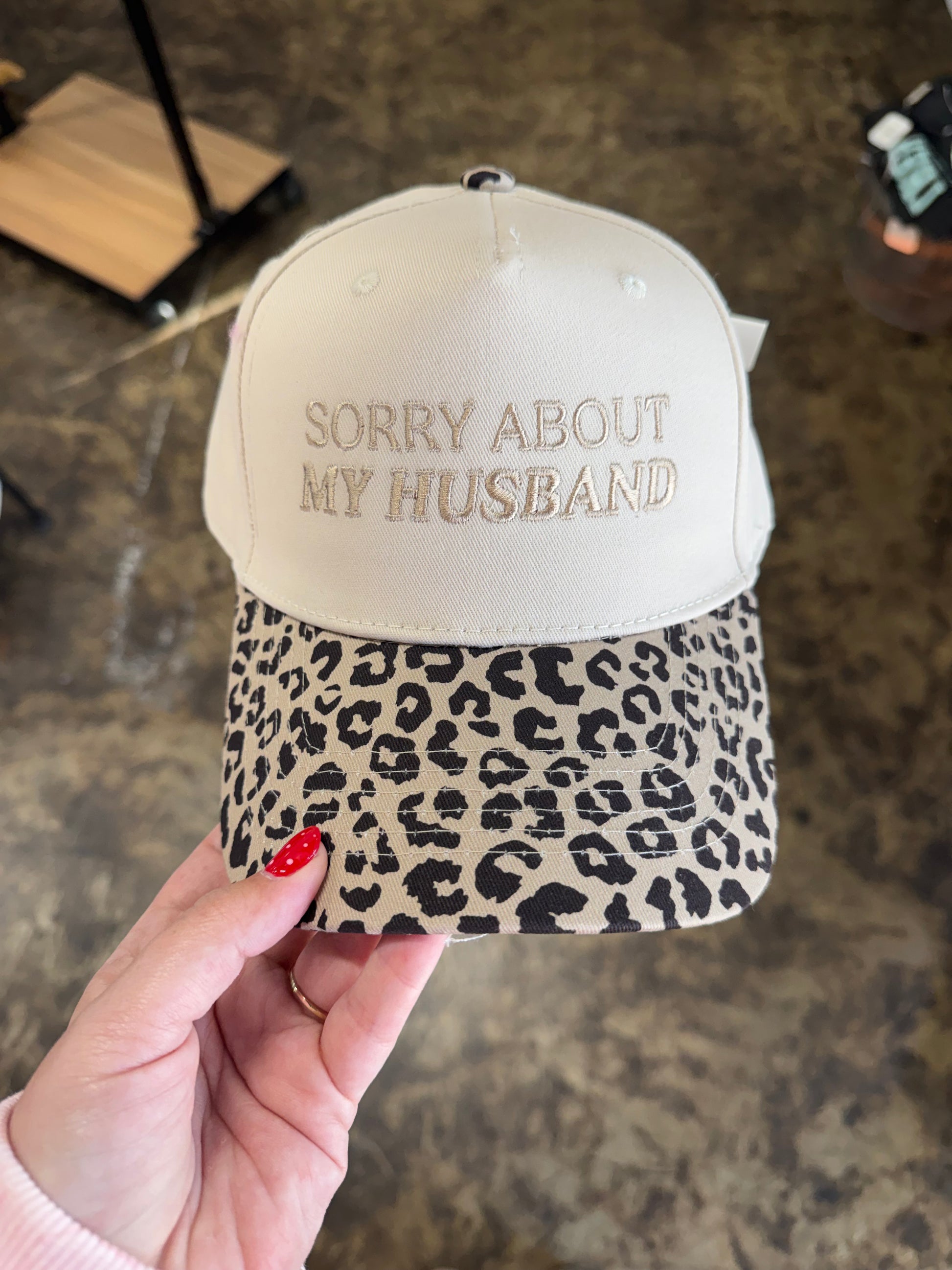 Sorry About My Husband Hat - Leopard/Tan
