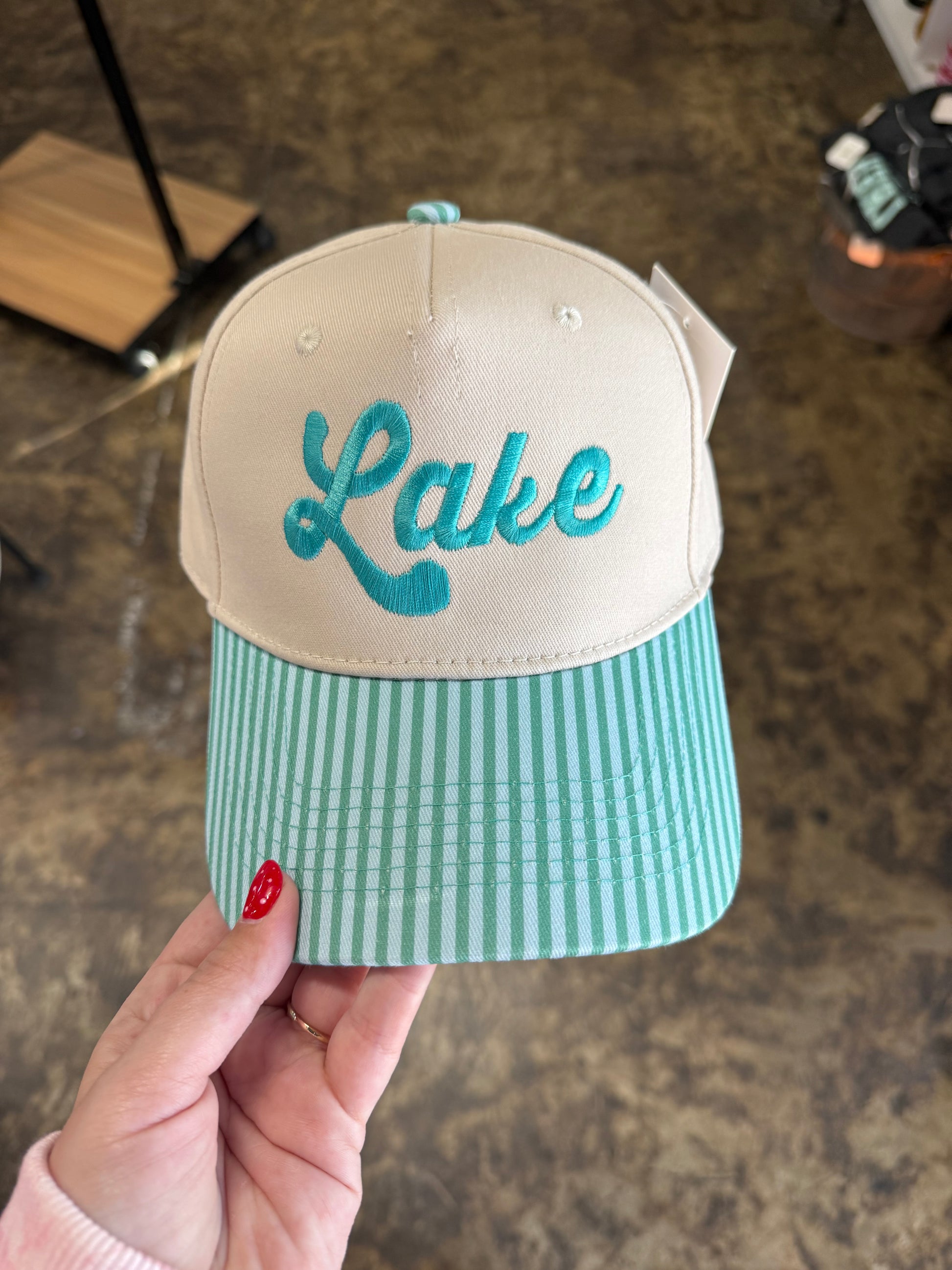 Lake Hat - Aqua/Green Stripe