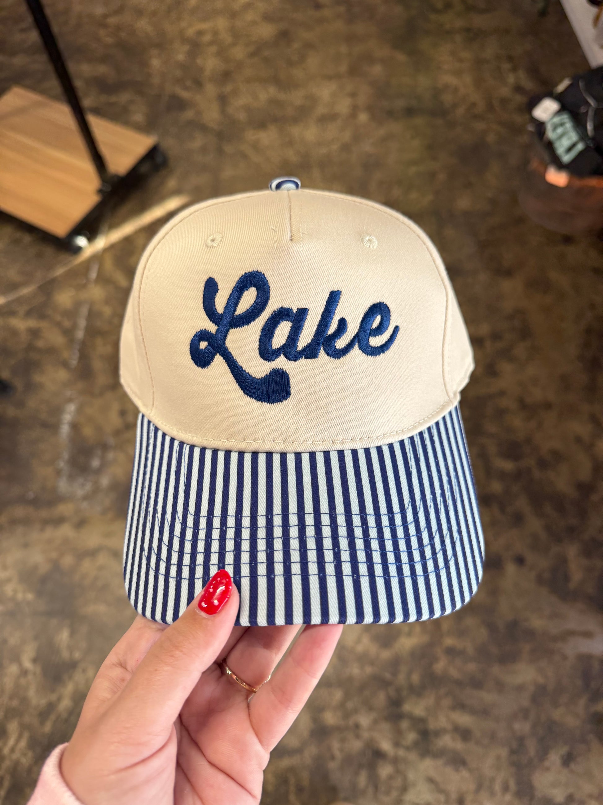 Lake Hat - Light Blue/Navy Stripe