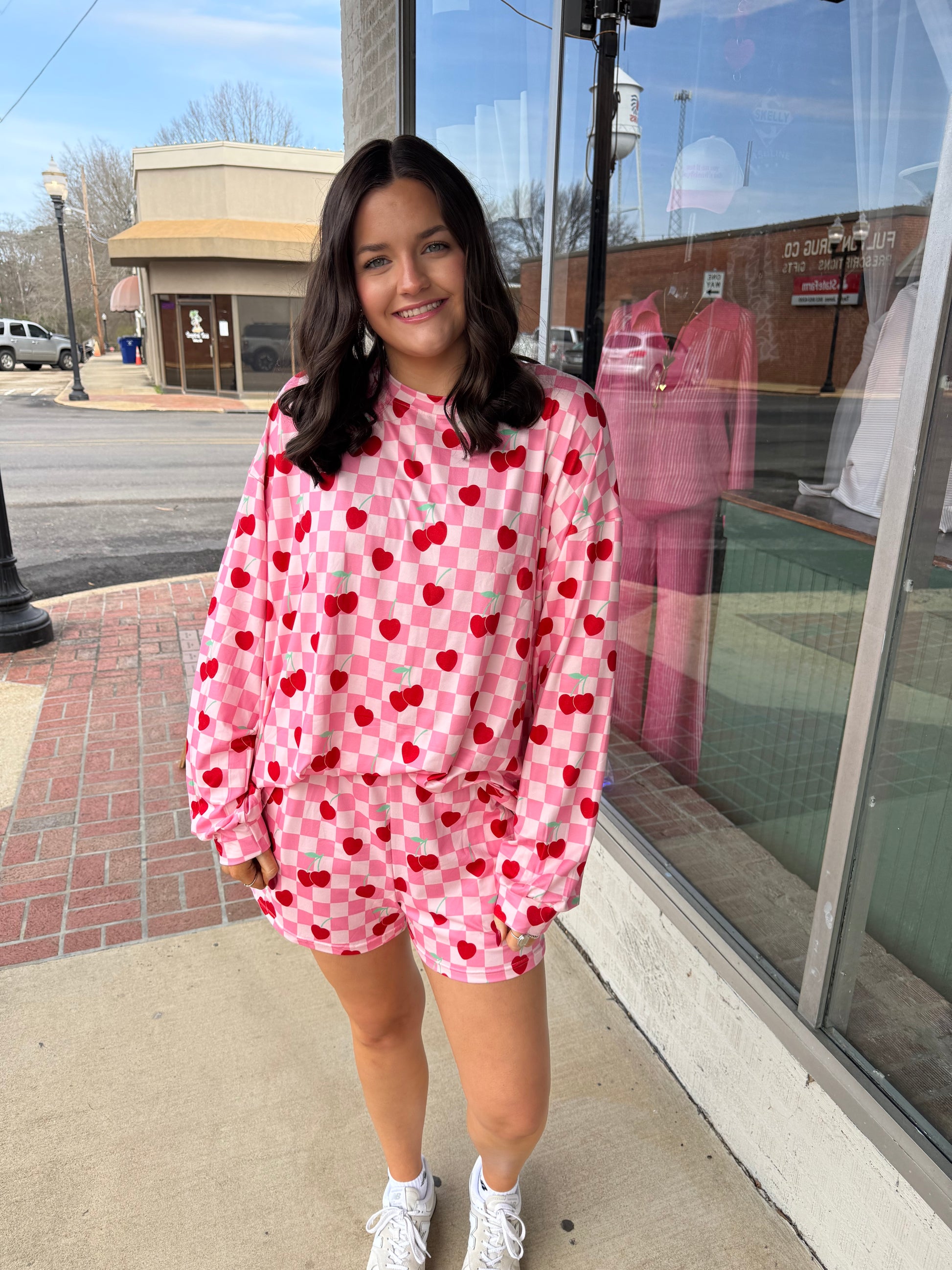 Pink Checkered Cherry Boxer Set