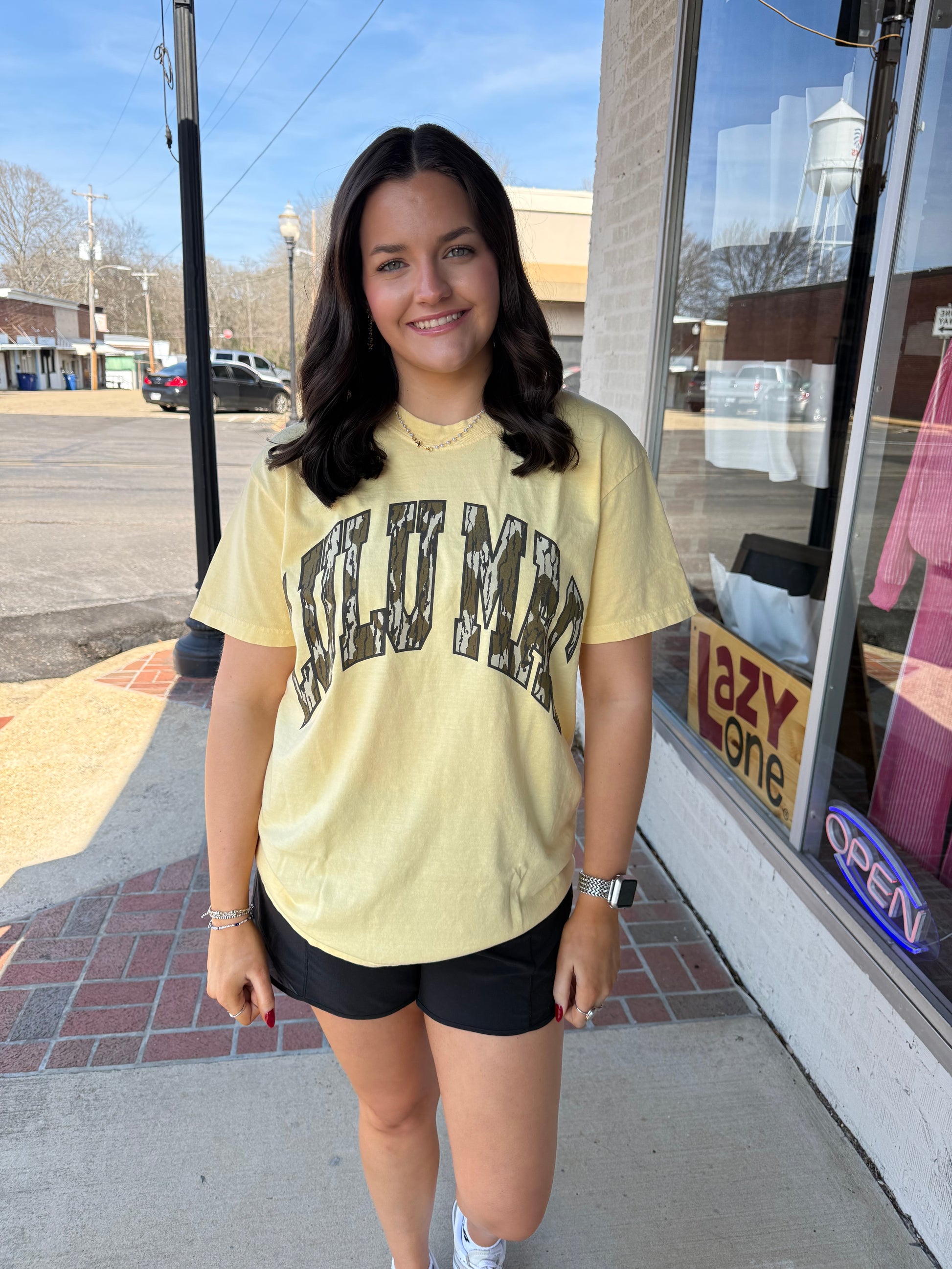 Lulu Mac Bottomland Camo T Shirt - Butter - YOUTH & ADULT