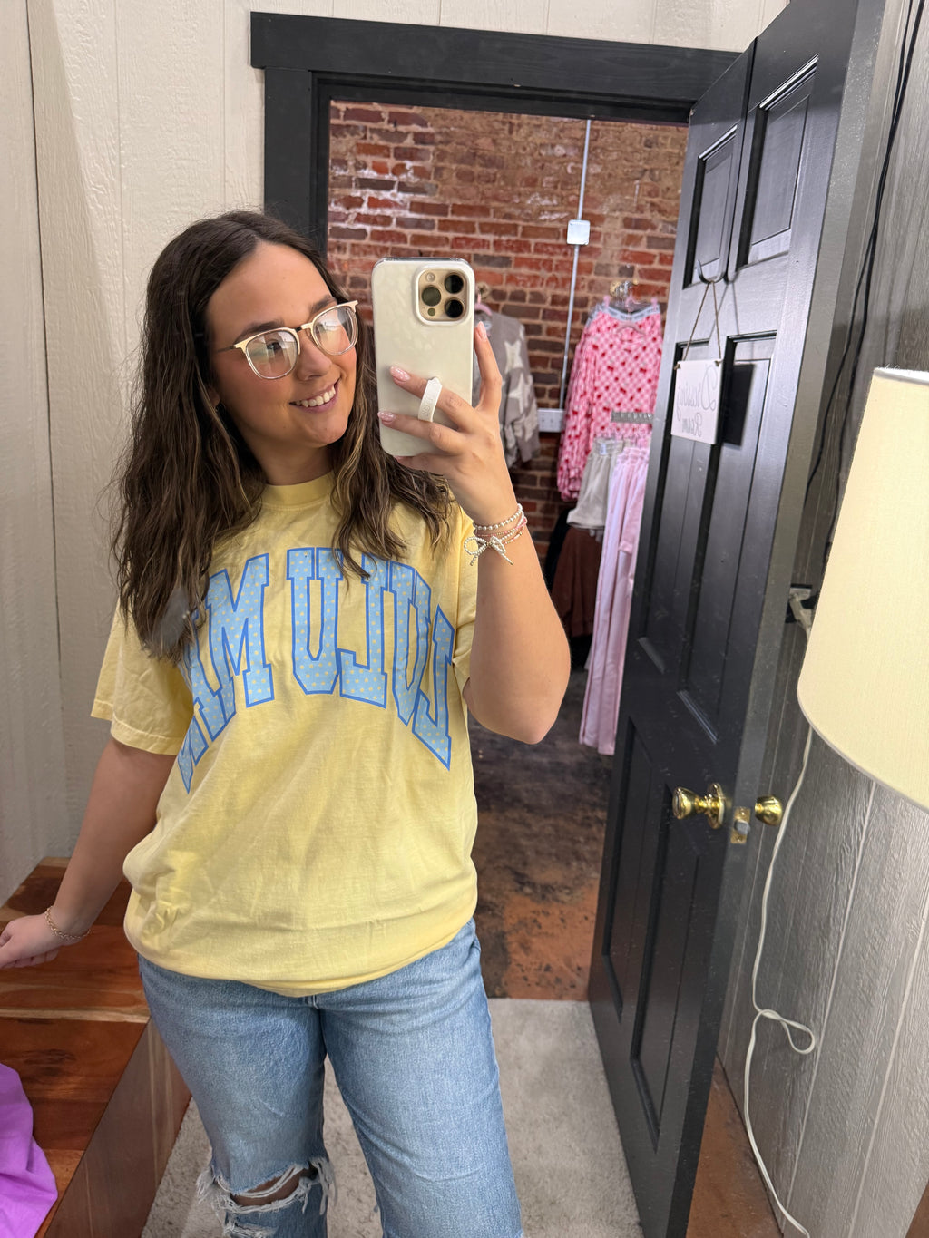 Lulu Mac Polka Dot Tee - Butter - YOUTH & ADULT