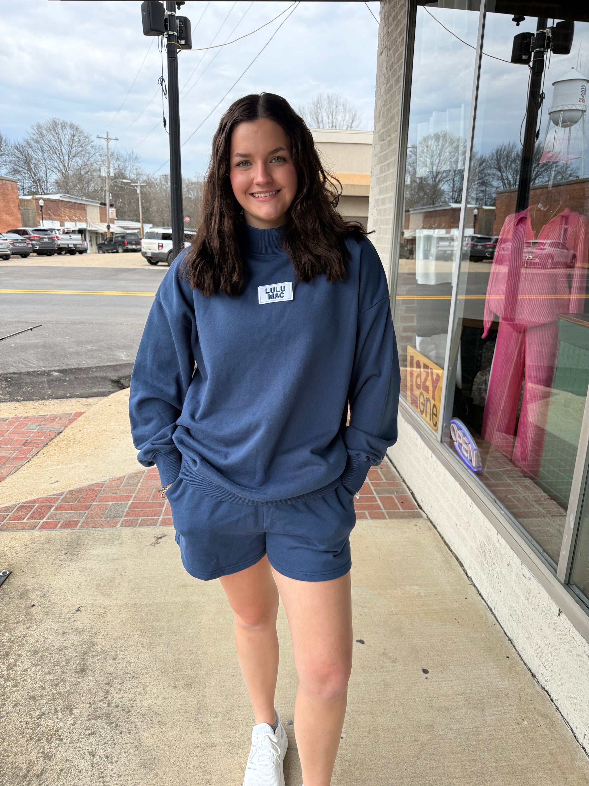 Lulu Mac Terry Cloth Shorts - Navy
