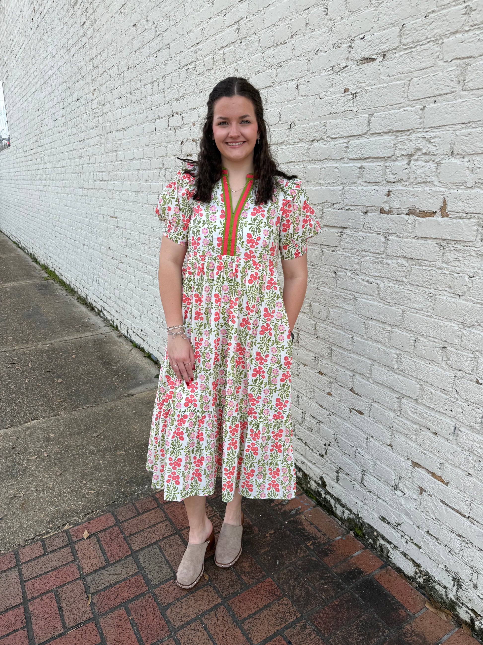 Spring Is Coming Midi Dress - Coral