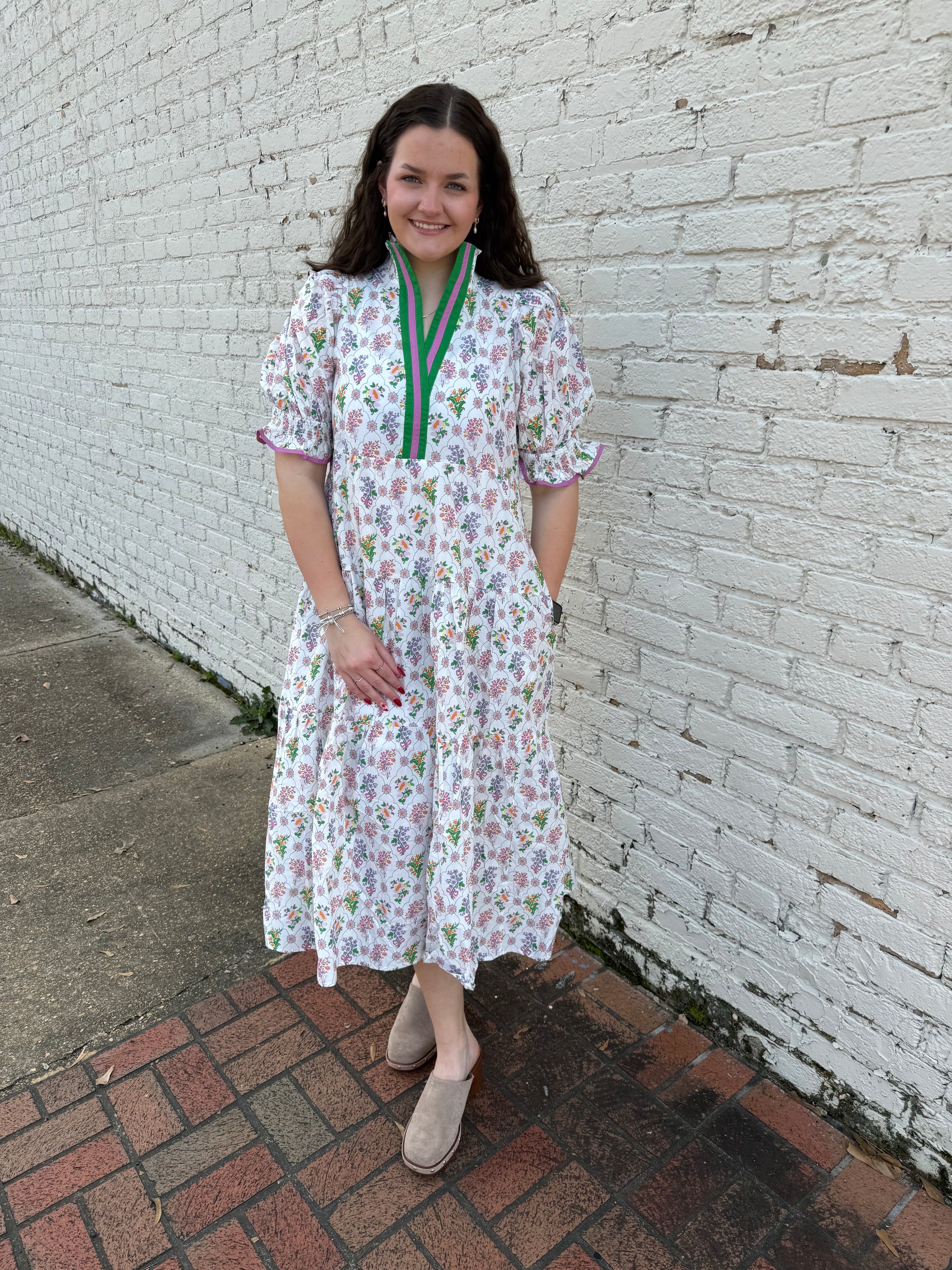 Flower Bouquet Midi Dress