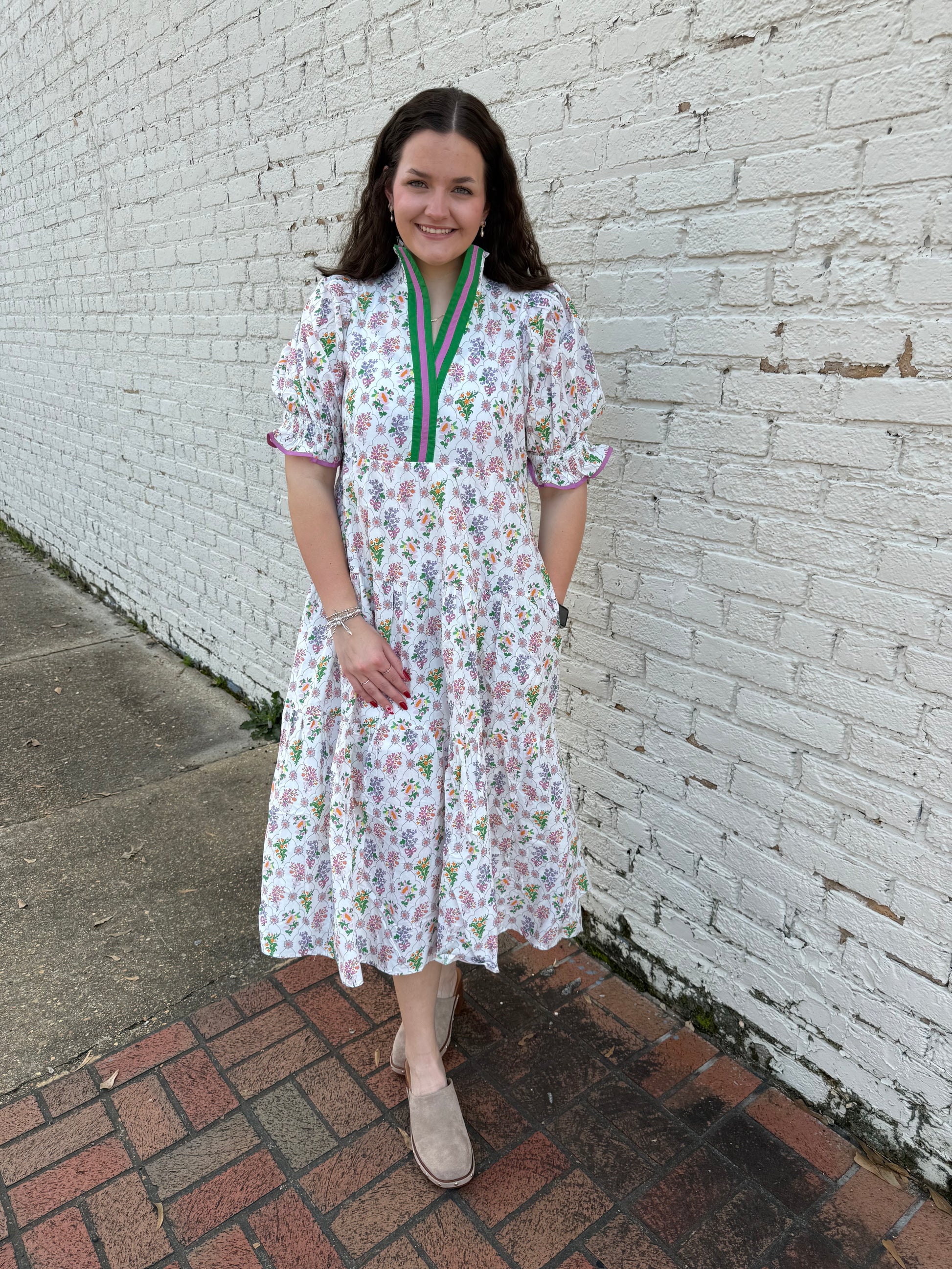 Flower Bouquet Midi Dress