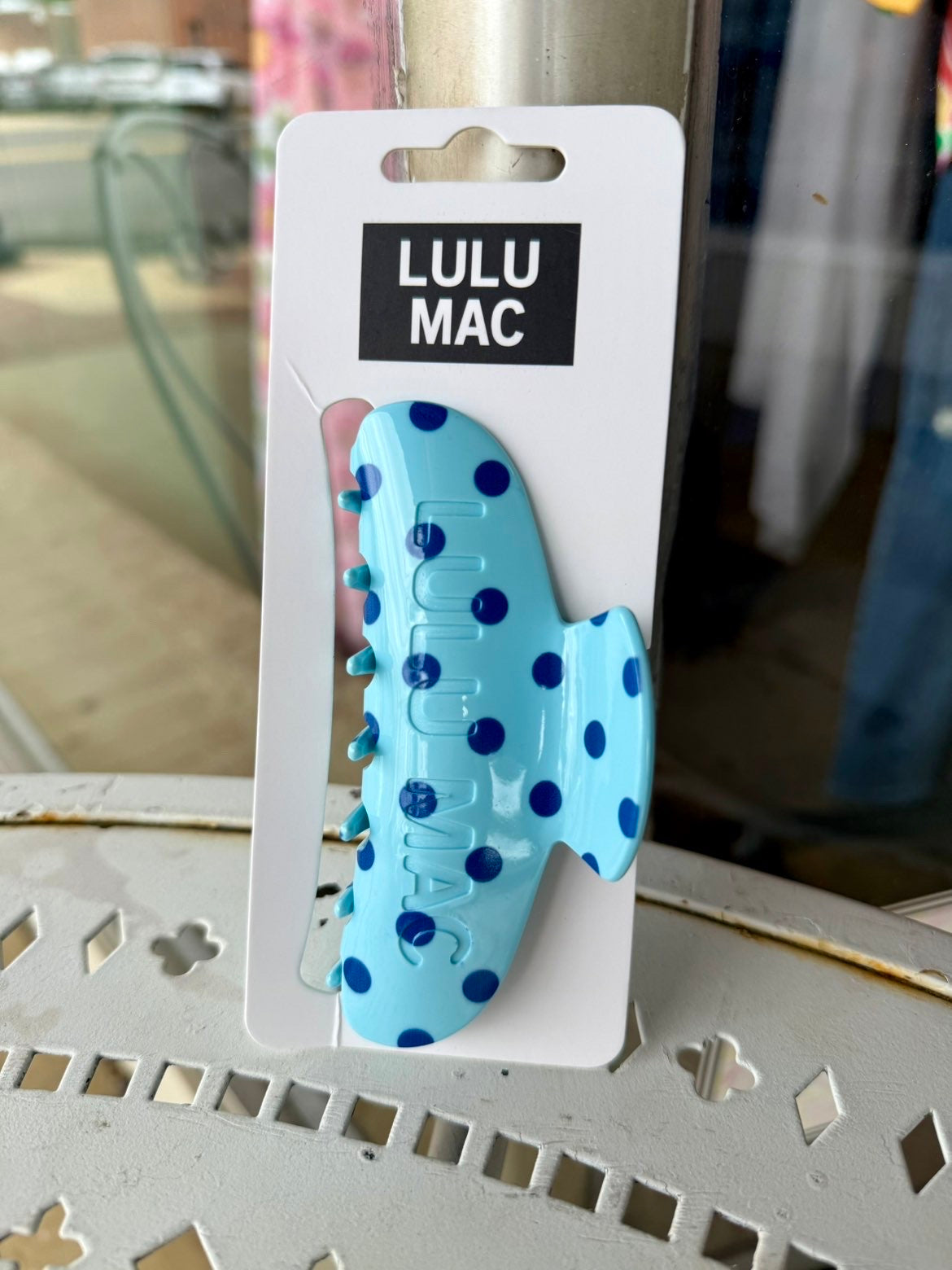 Lulu Mac Polka Dot Hair Clip - Blue