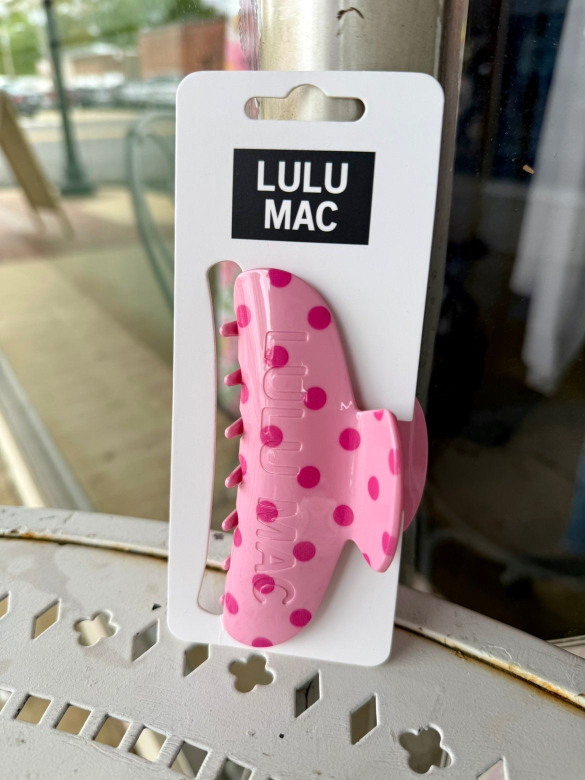 Lulu Mac Polka Dot Hair Clip - Light Pink