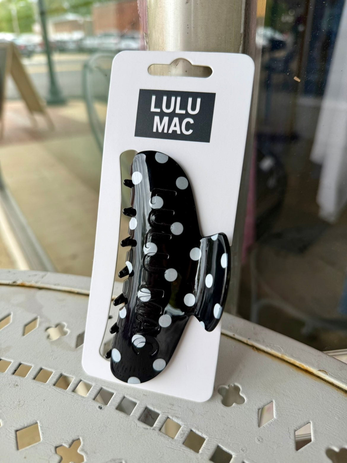 Lulu Mac Polka Dot Hair Clip - Black