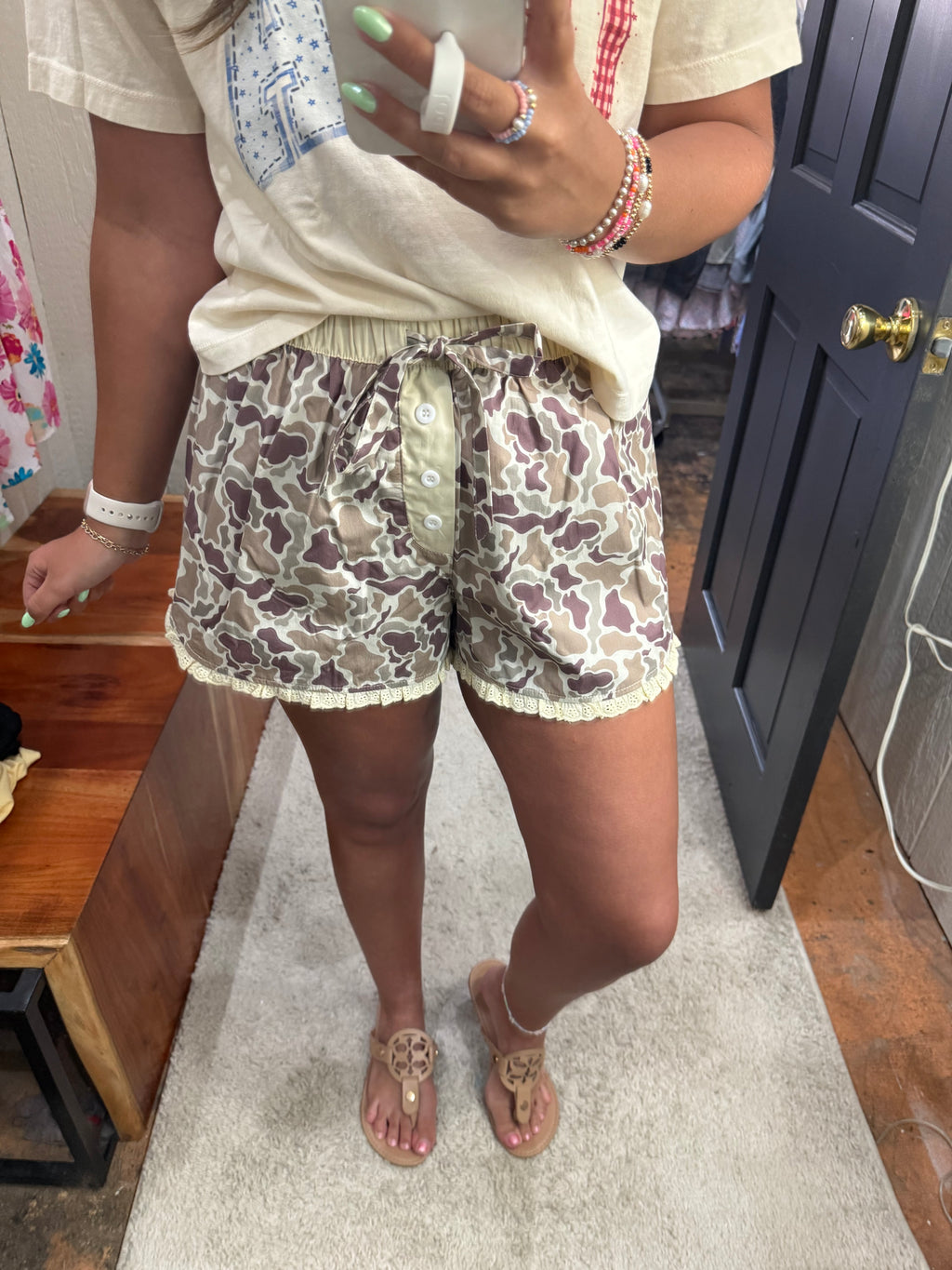Duck Camo Ruffle Shorts