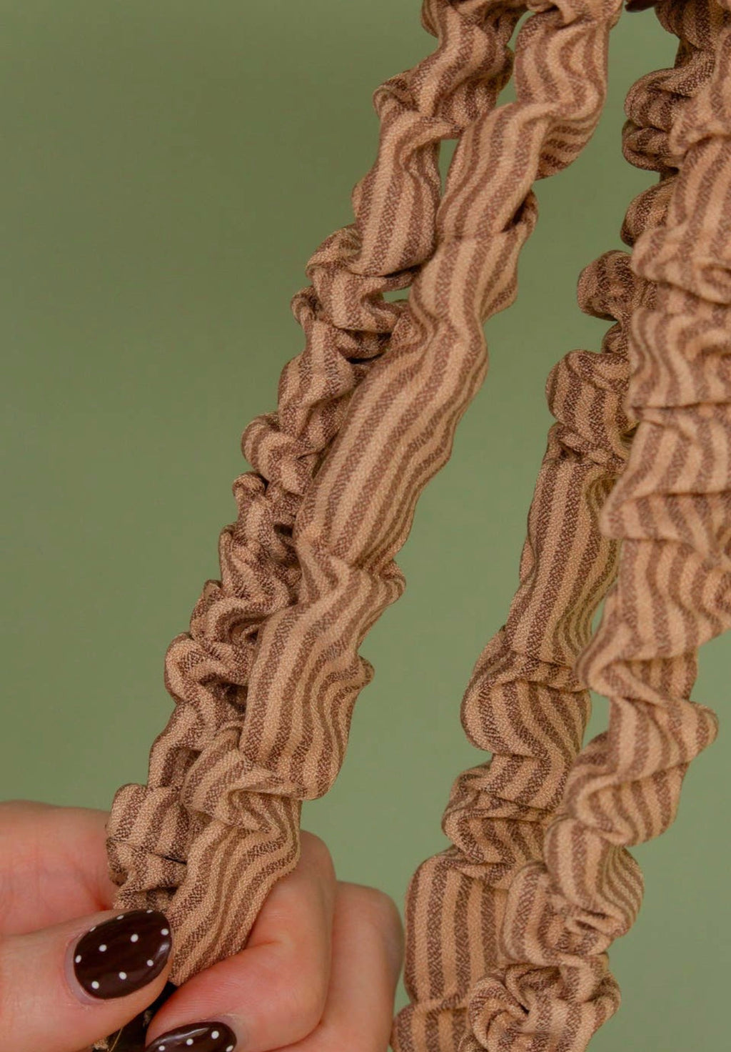 Coffee Striped Lanyard