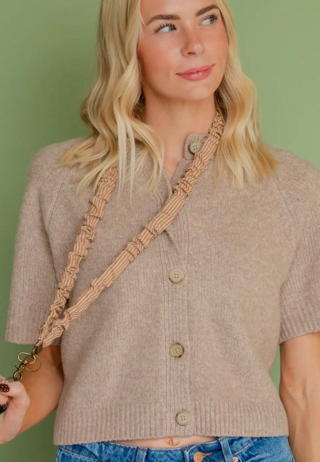 Coffee Striped Lanyard