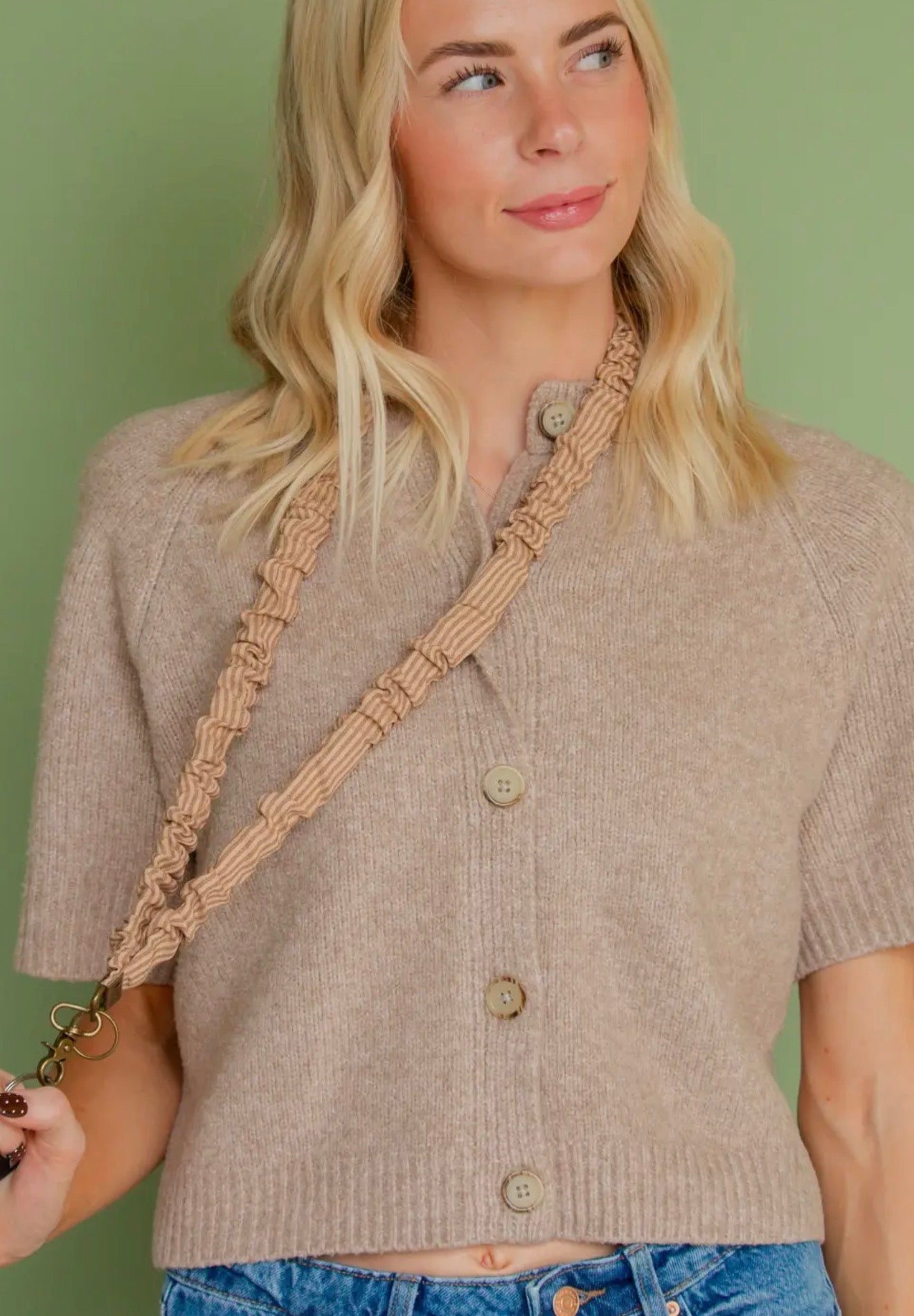 Coffee Striped Lanyard
