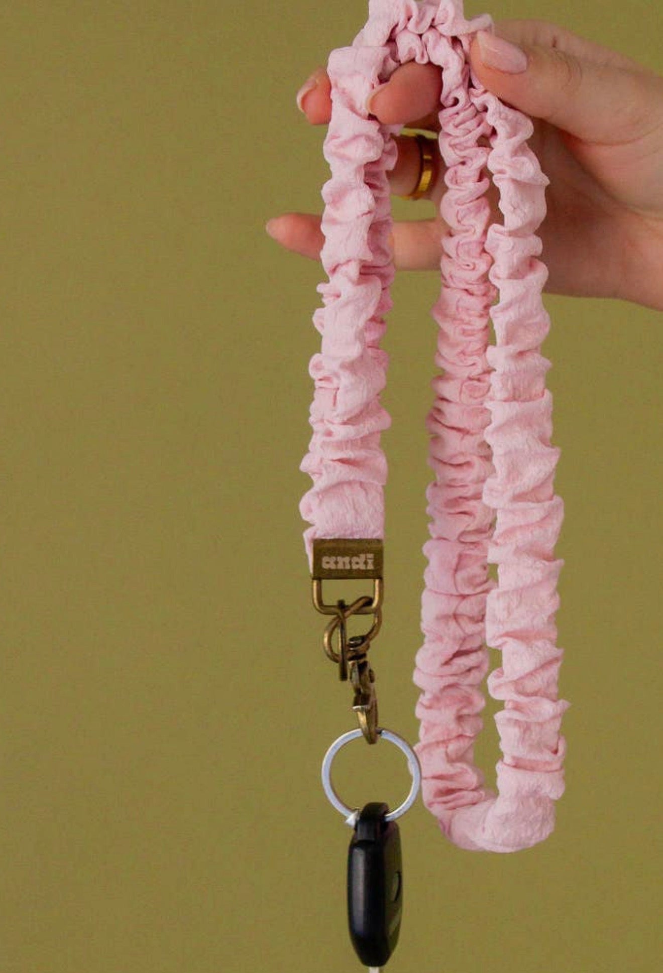 Dainty Pink Textured Lanyard