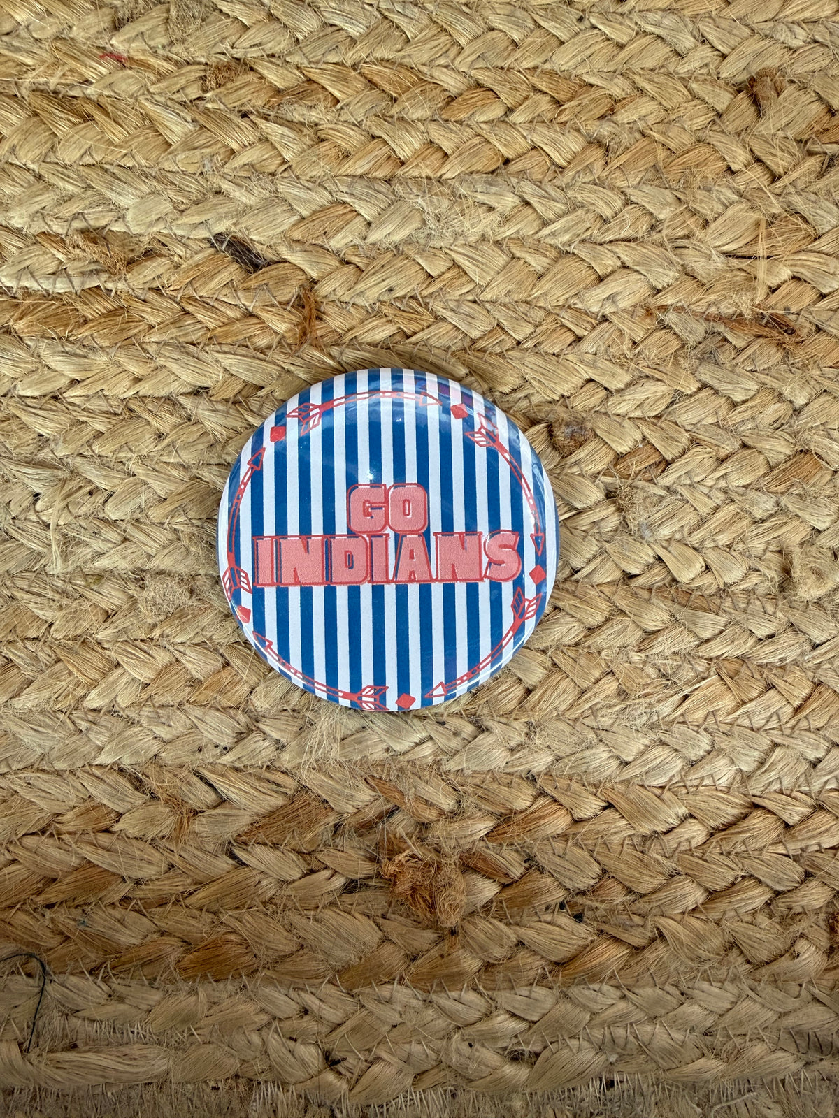 Go Indians Button - Blue